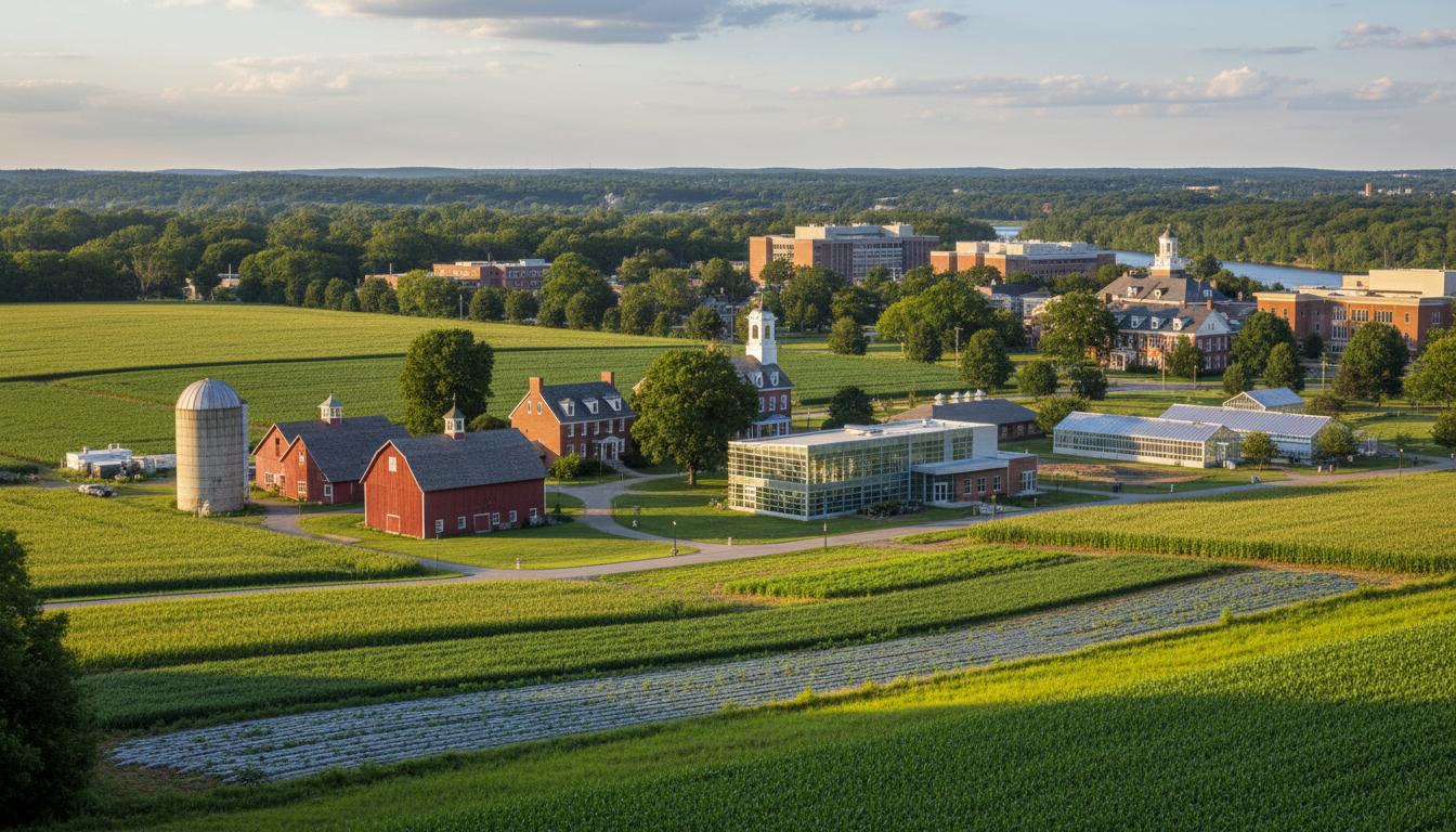 Aerial view of Rutgers Cook Campus area